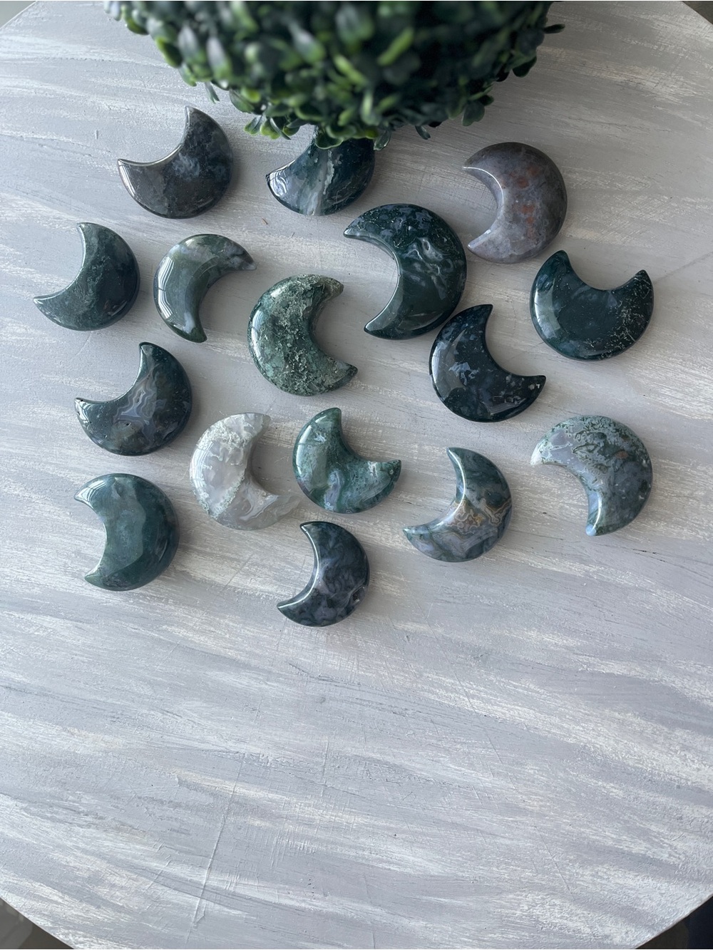Moss agate Moon